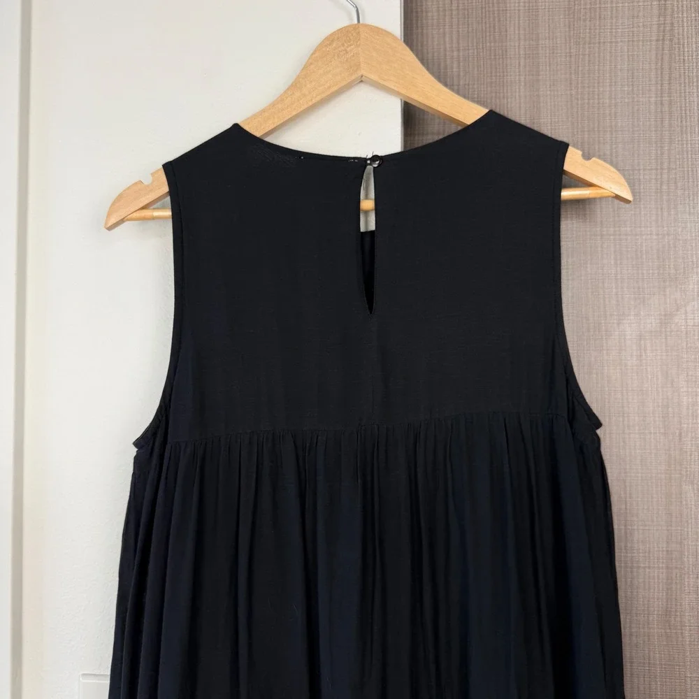Anthropologie Samant Chauhan Black Jacaranda Tiered Maxi Dress Embroidered 8 - Picture 12 of 16